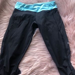 Lululemon Angel Blue Running With My Homies Crop